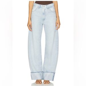 PAIGE Light Blue Wide-Leg High-Rise Barrel Jeans Size 32 Arellia New